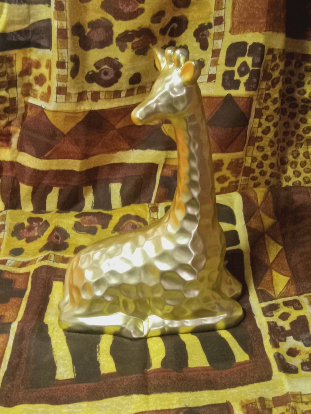 Golden Giraffe Ceramic/cast Plaster Figurine - Decorative Home Art